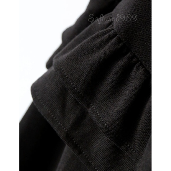 Last☝️ Black Ruffle Bow Back Soft Cute Sweater Top - Picture 4 of 8